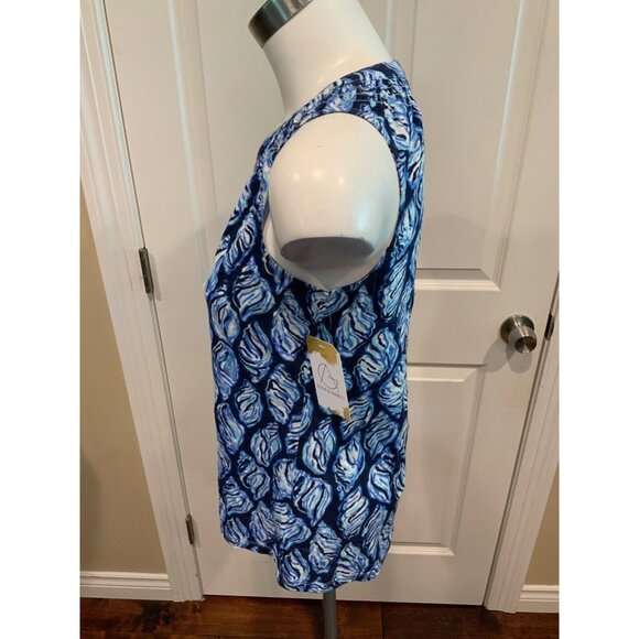 Lilly Pulitzer Blue & White Shell Patterned Tank Top , Size XS - Picture 3 of 6